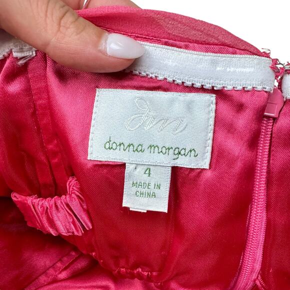 Donna Morgan 100% Silk Pink Sweetheart Strapless Mini Formal Bridesmaid Dress - Picture 6 of 7